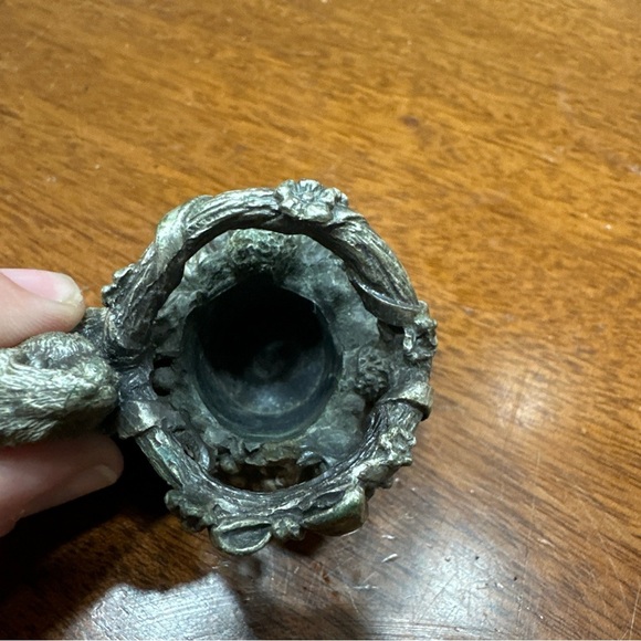 Ganz Pewter Basket and Bunny Candlestick‎ Holder Vintage Easter - Picture 6 of 7